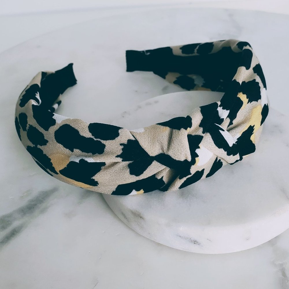 5 for $25 Leopard Print Knot Decor Headband - Picture 1 of 6